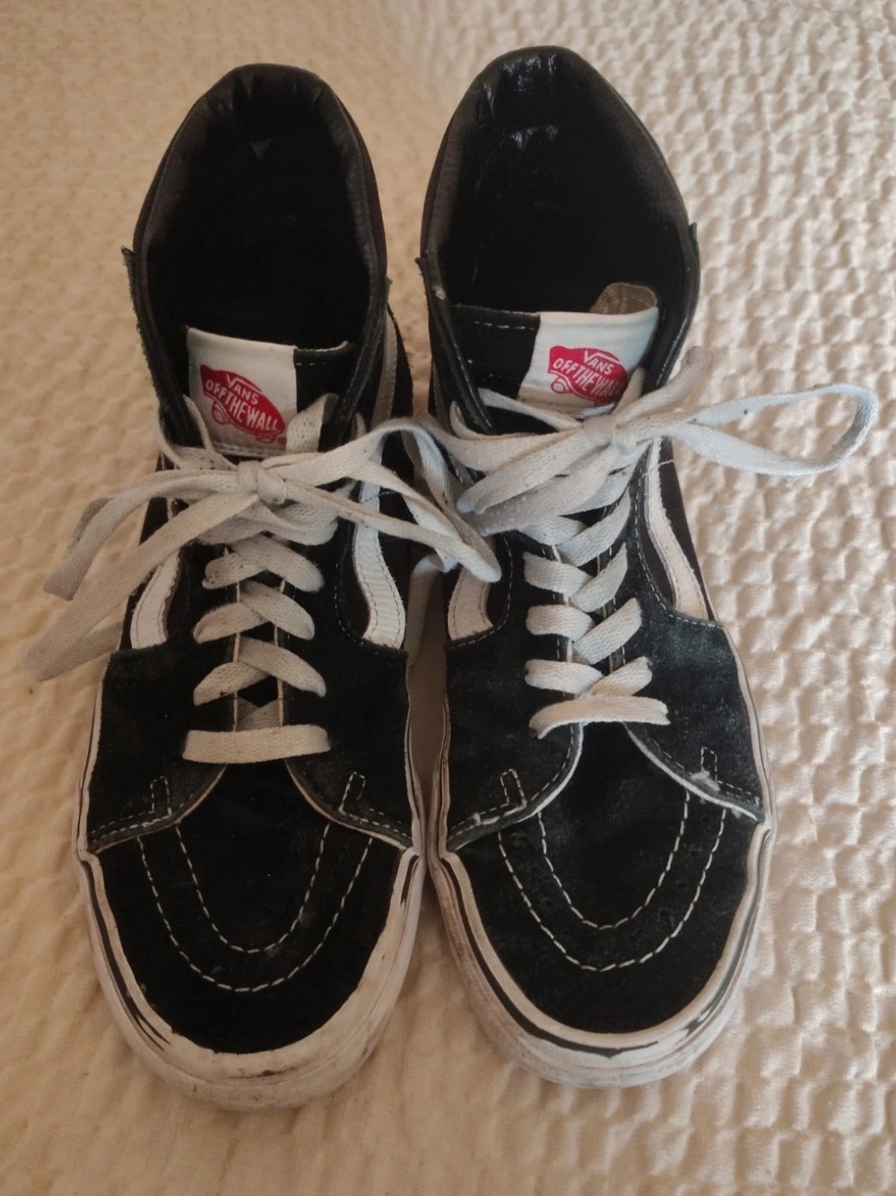 Vans Women's Sk8-Hi Black White High Top Sneakers Size 8.5